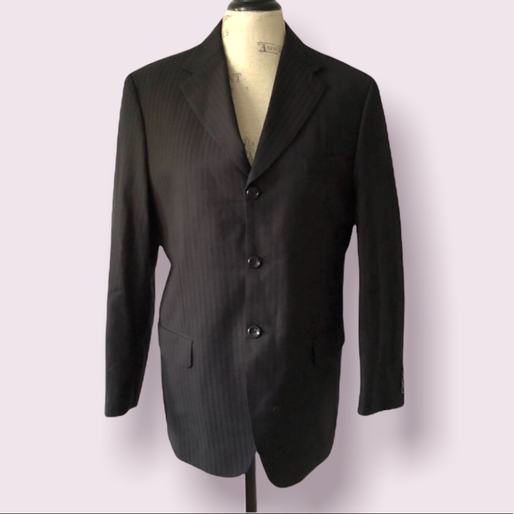Vintage Paolo Giardini Blazer Pinstripe Business Designer Suit